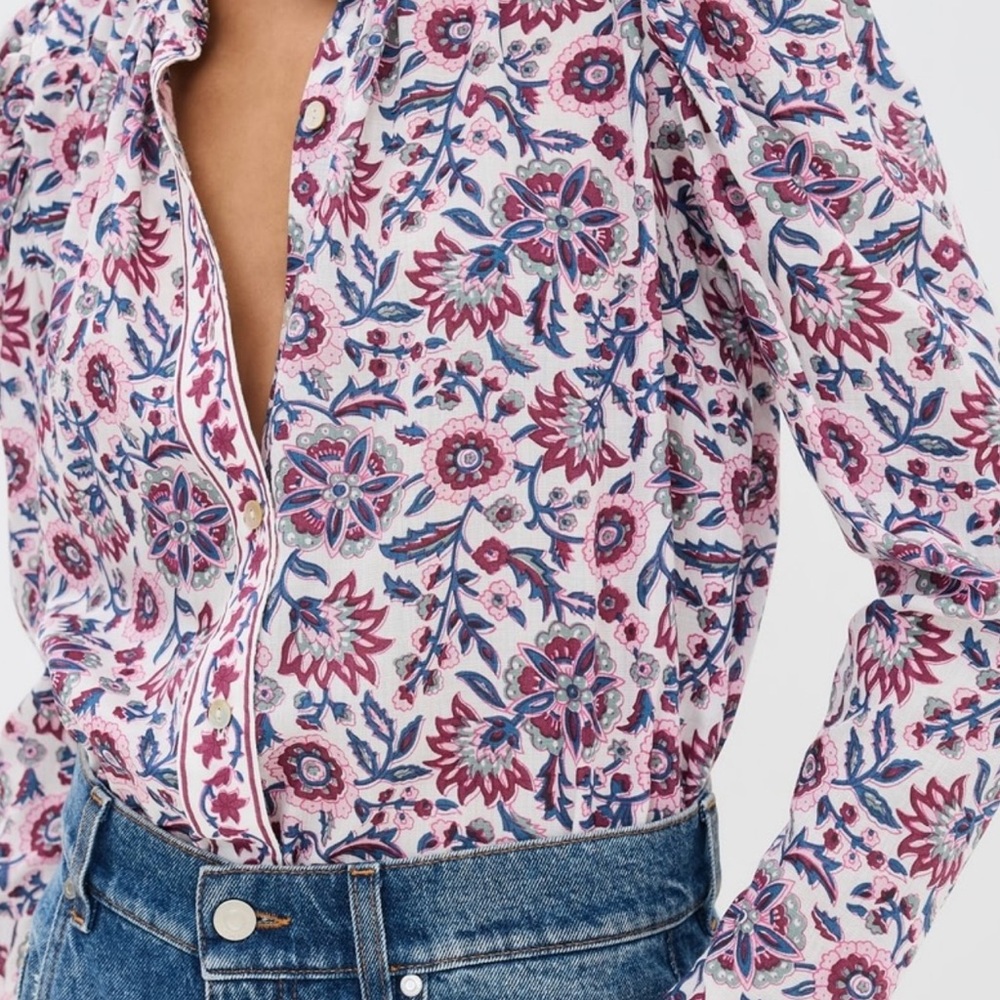 Alix Of Bohemia Pink and Blue Floral Blouse